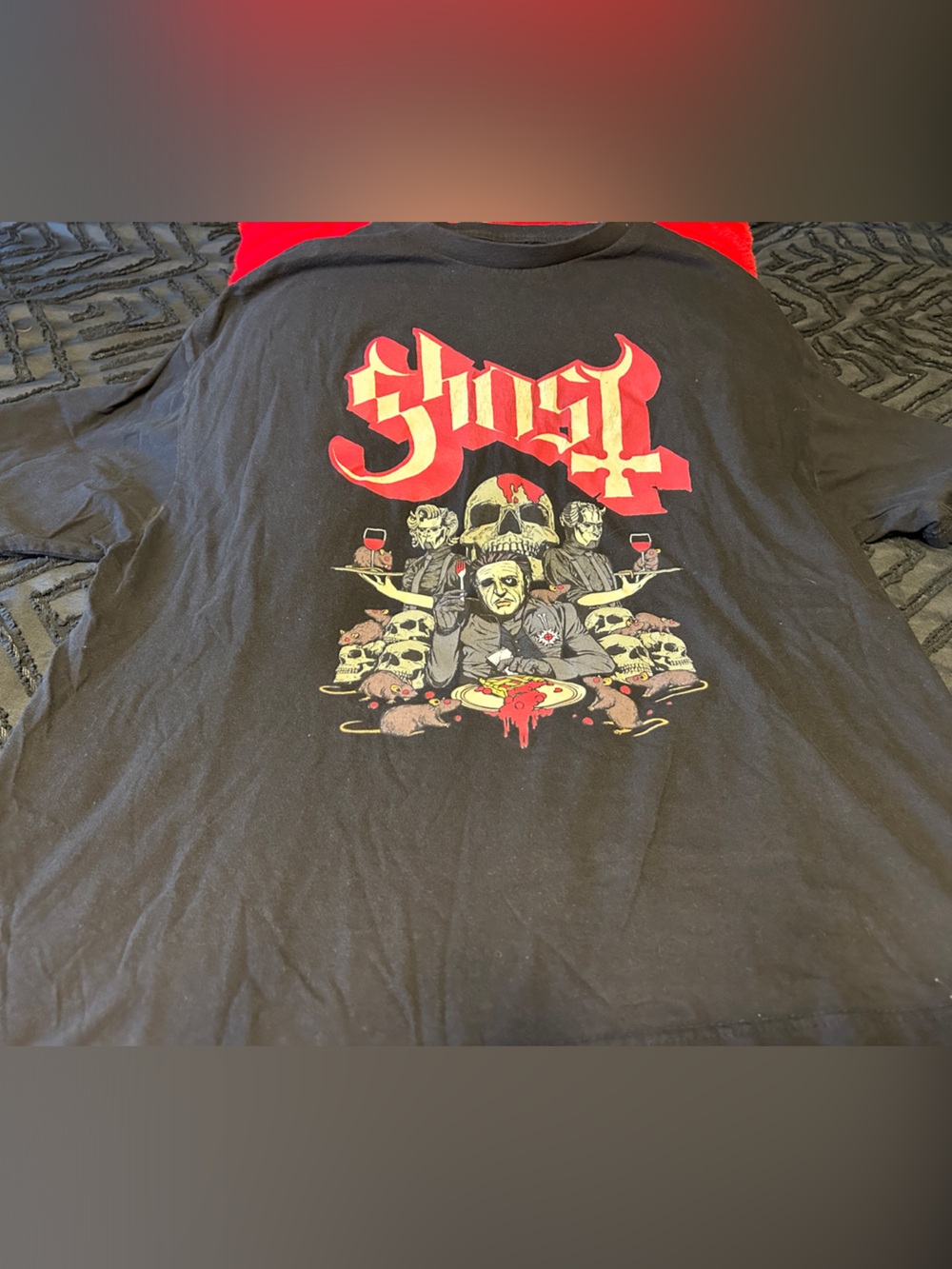 Men’s Black Short-Sleeve Graphic Tee ghost cherry pie